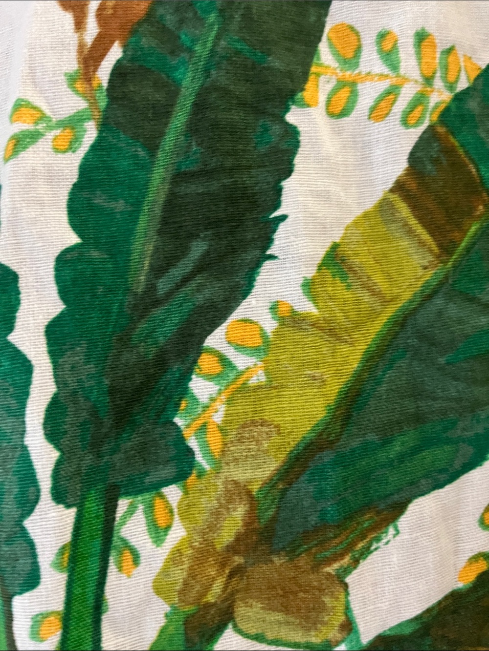 Tropical Leaf Button-Front Camp Shirt - Green & White - Picture 15 of 16